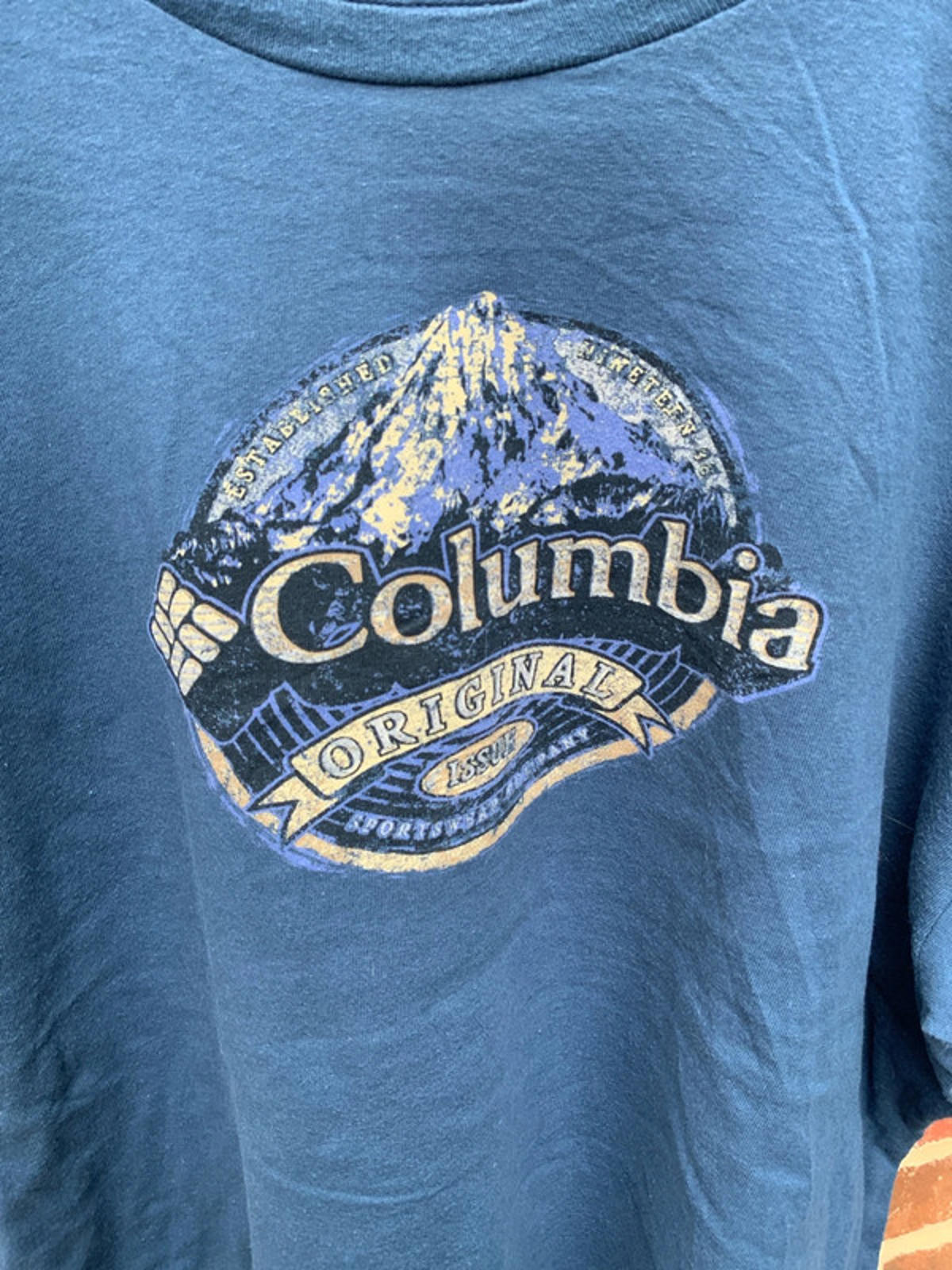 Columbia Original Blue Graphic T-Shirt Size XXL Casual Outdoor Wear