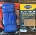 Dr. Scholl's Foot Arch Support Sleeve Blue Adjustable Size And Knee Brace Small