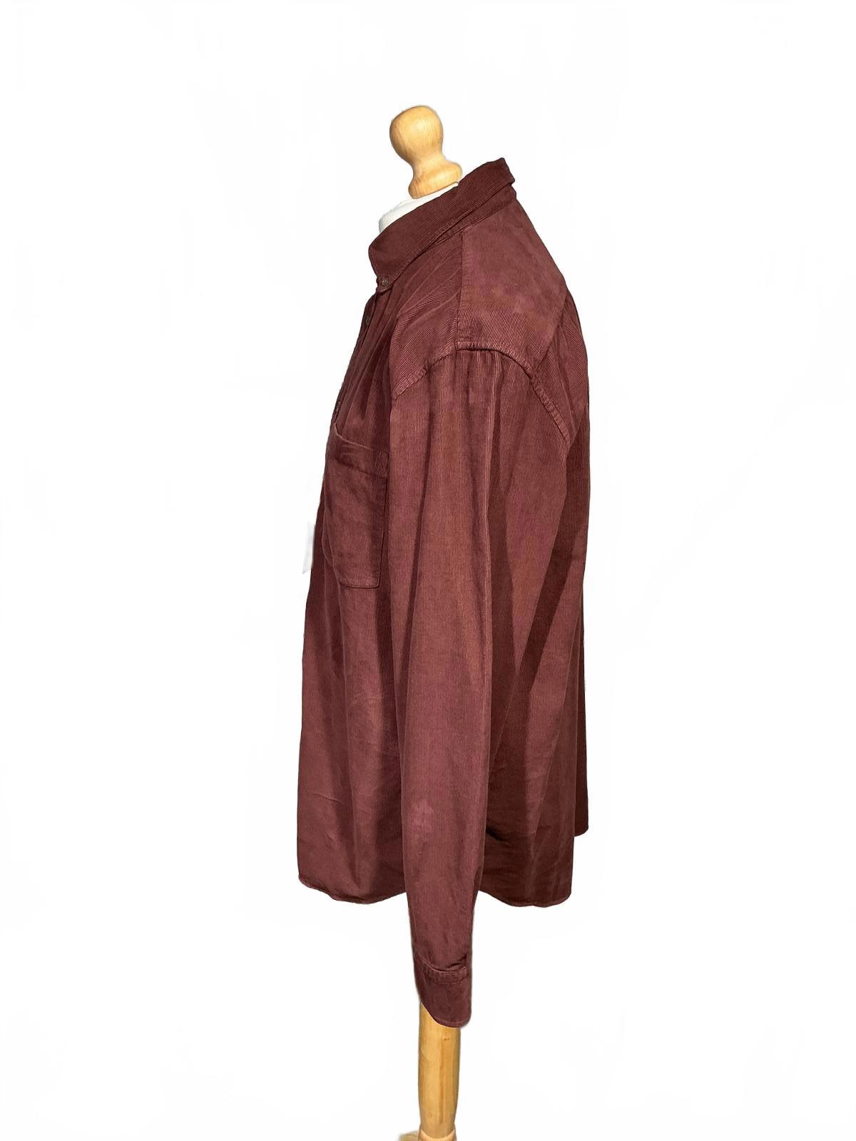 *New* Men's Arket Long Sleeve Corduroy Button-Up Shirt in Brown