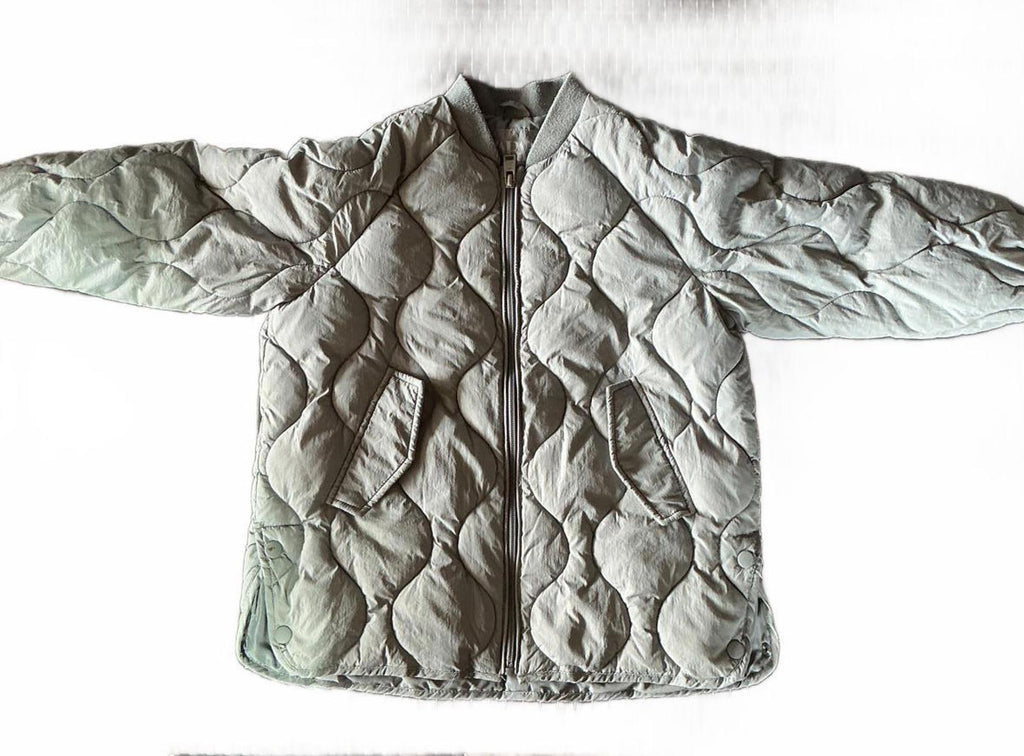 Zara Quilted Jacket Light Grey Size 6/7 Warm Comfortable Stylish