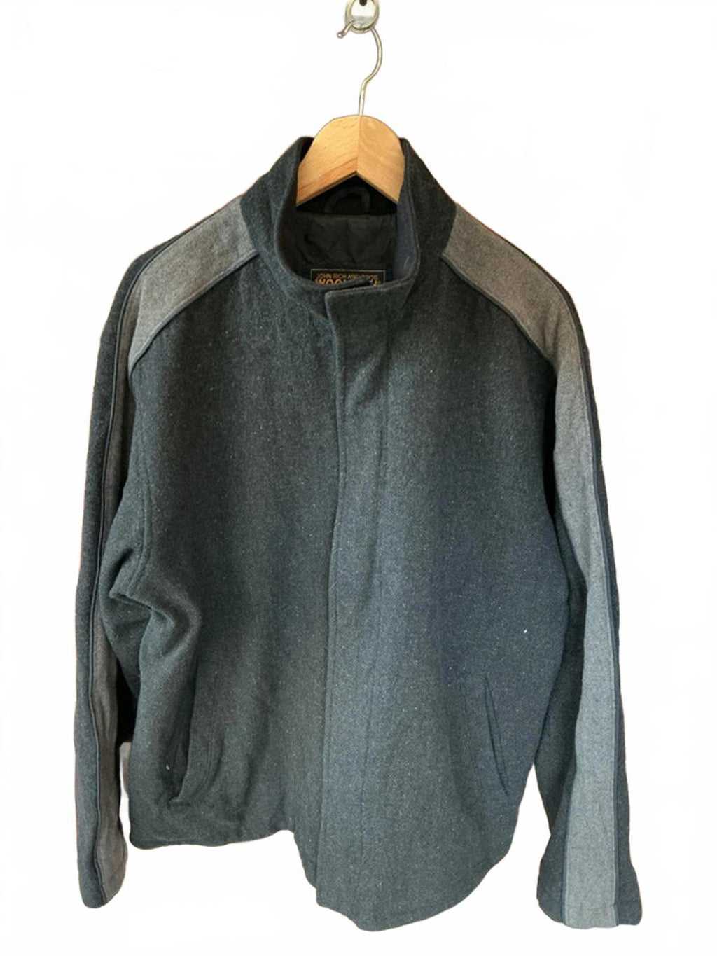 Woolrich Men's Bomber Jacket 100% Wool XL Gray Casual Contemporary