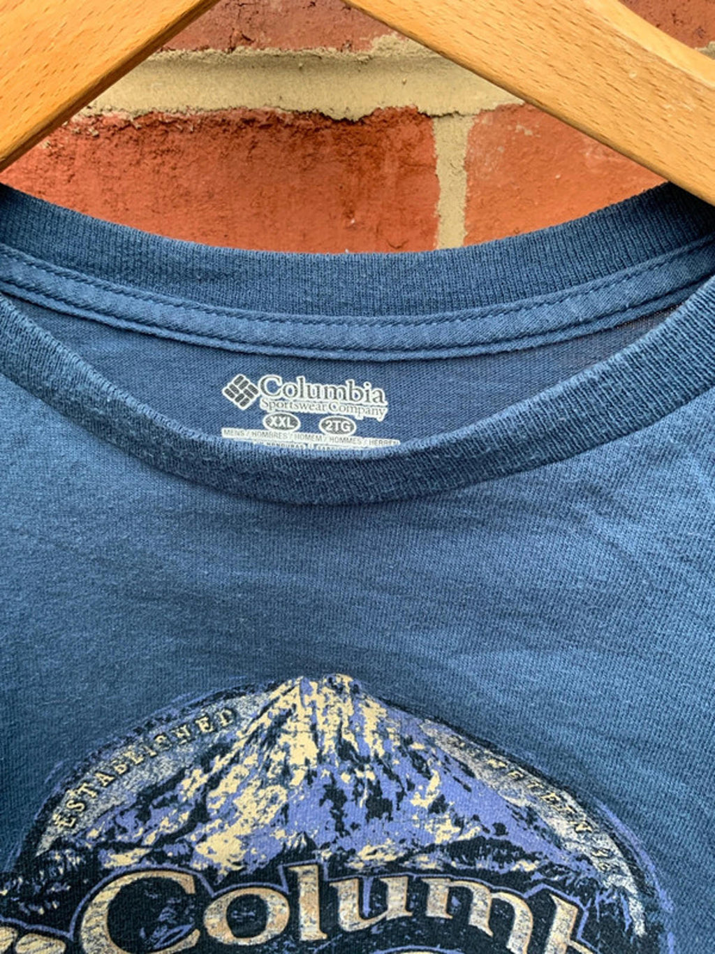 Columbia Original Blue Graphic T-Shirt Size XXL Casual Outdoor Wear