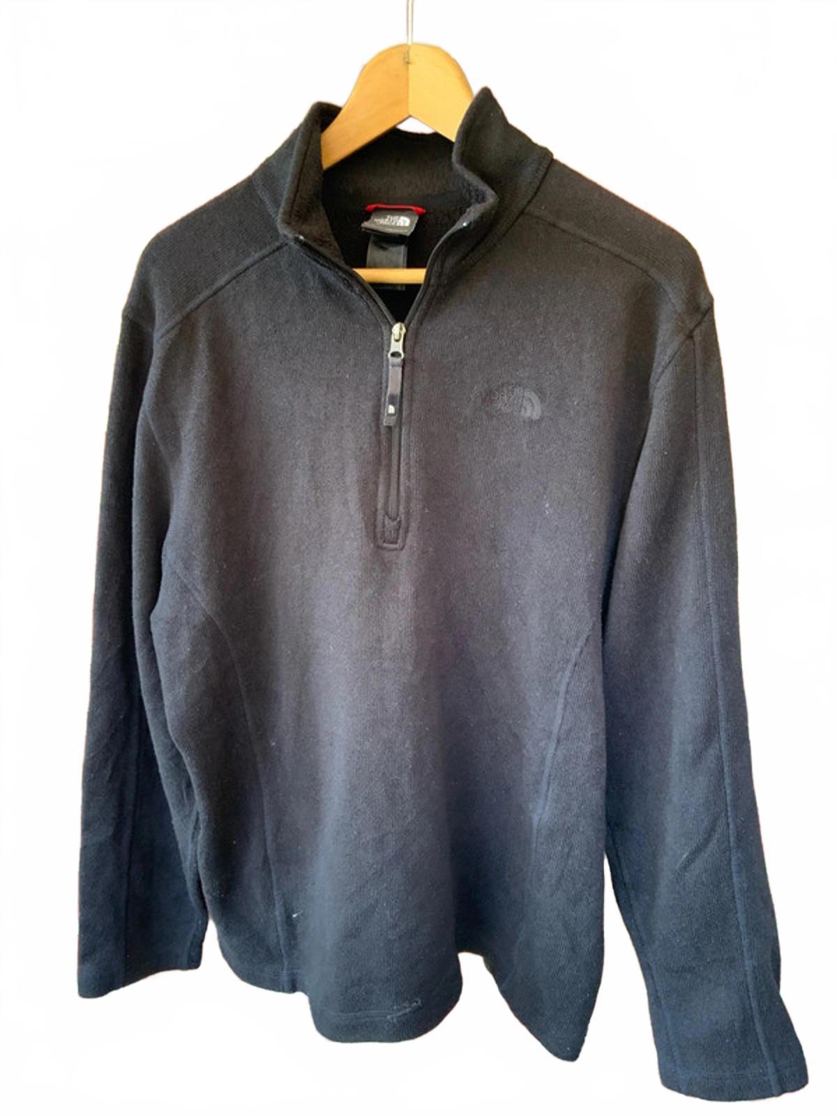 The North Face Men's Fleece Half-Zip Sweatshirt Large Black Very Good