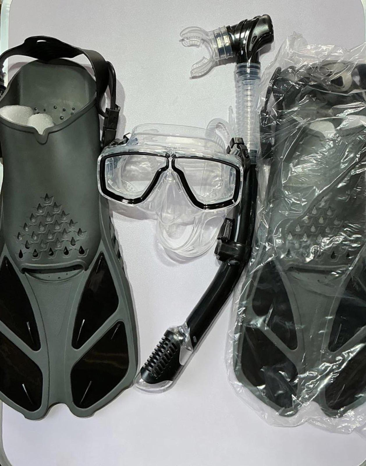 Large Size 9-13 Adjustable Diving Fins with Snorkel and Mask Set
