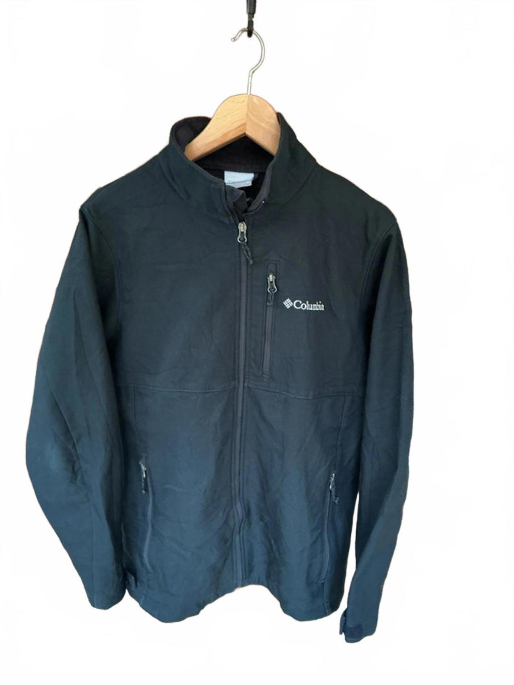 Columbia Black Softshell Jacket Size M Lightweight Outdoor Zip-Up