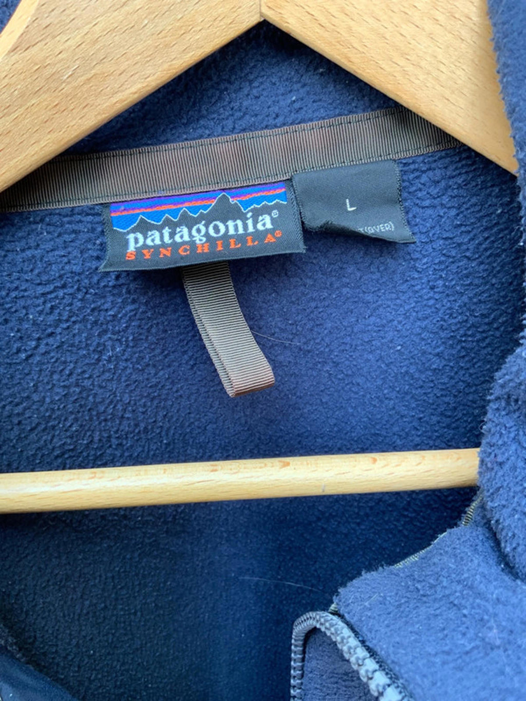 Men's Patagonia Synchilla Navy Blue Fleece Jacket Size Regular Large