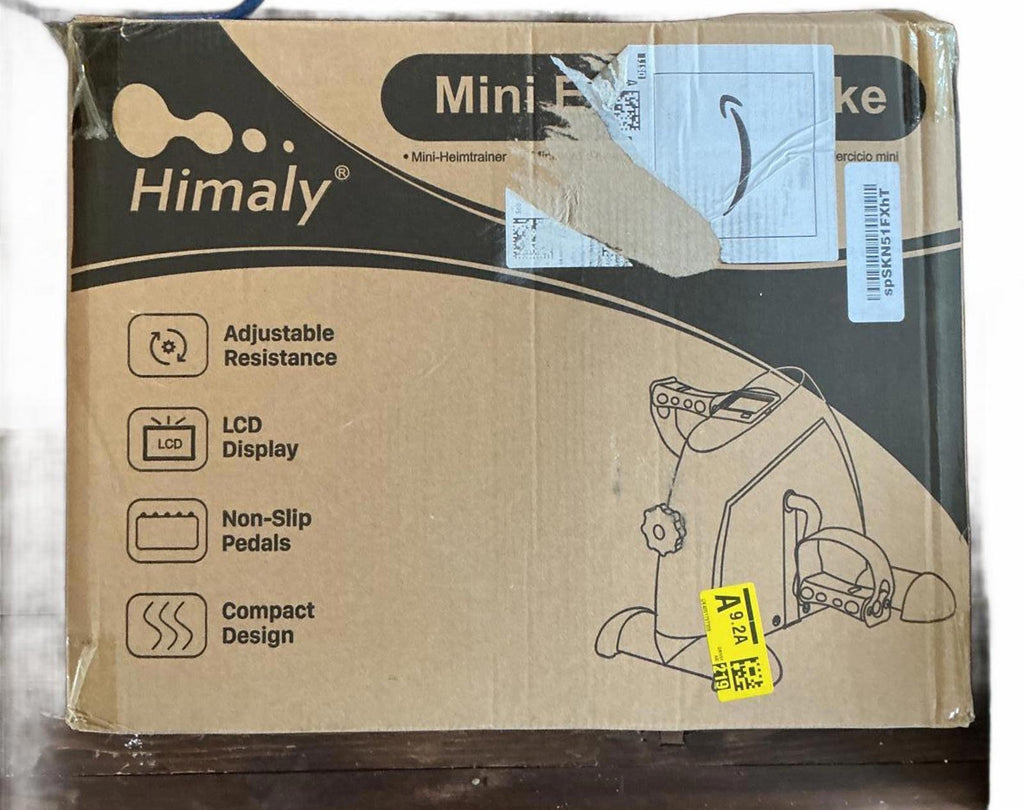 Himaly Mini Exercise Bike Adjustable Resistance Compact Design 40.8 x 19 x 32 cm