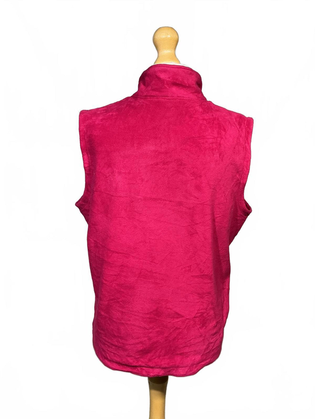 Women's Pink Fleece Vest with Zip Front