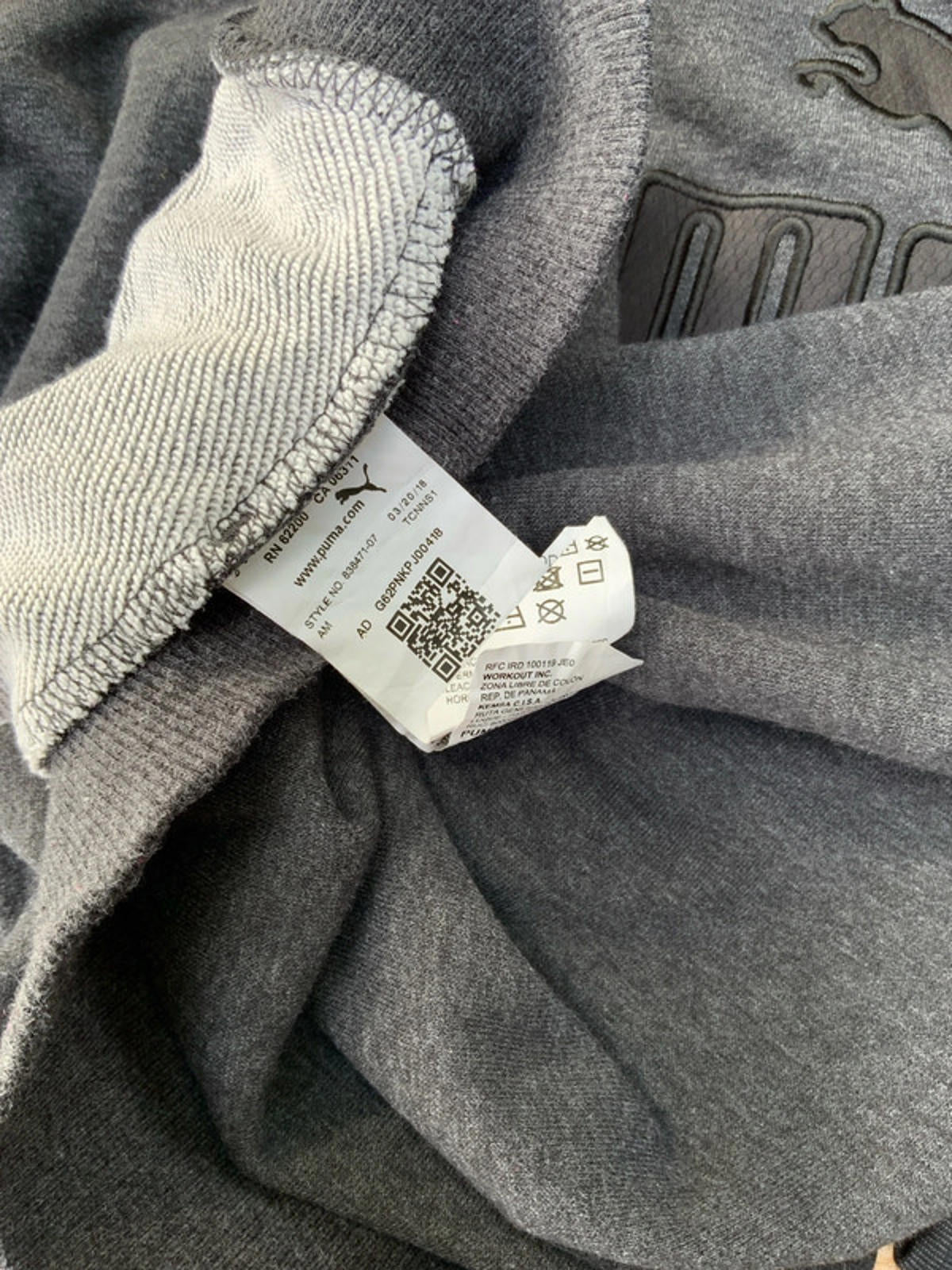 Puma hoodie size 14
