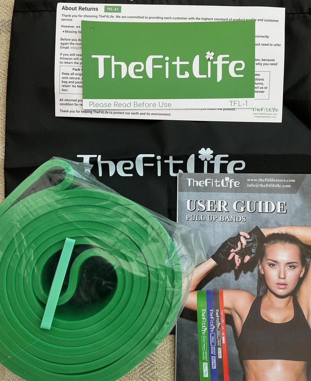 TheFitLife Resistance Pull Up Bands Green Size Large