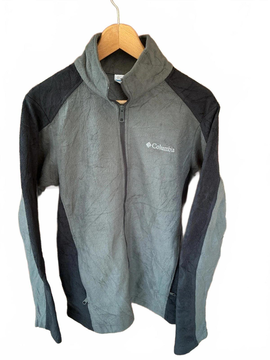 Columbia Grey and Black Fleece Jacket Size M Outdoor Casual Warm Layer