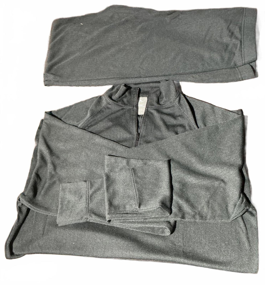Trespass Dark Grey Half-Zip Thermal Pullover and Trousers  Male Large Female XL