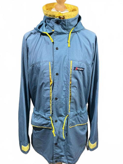 Berghaus Vintage Blue and Yellow Hooded Gemini Jacket Size XLarge