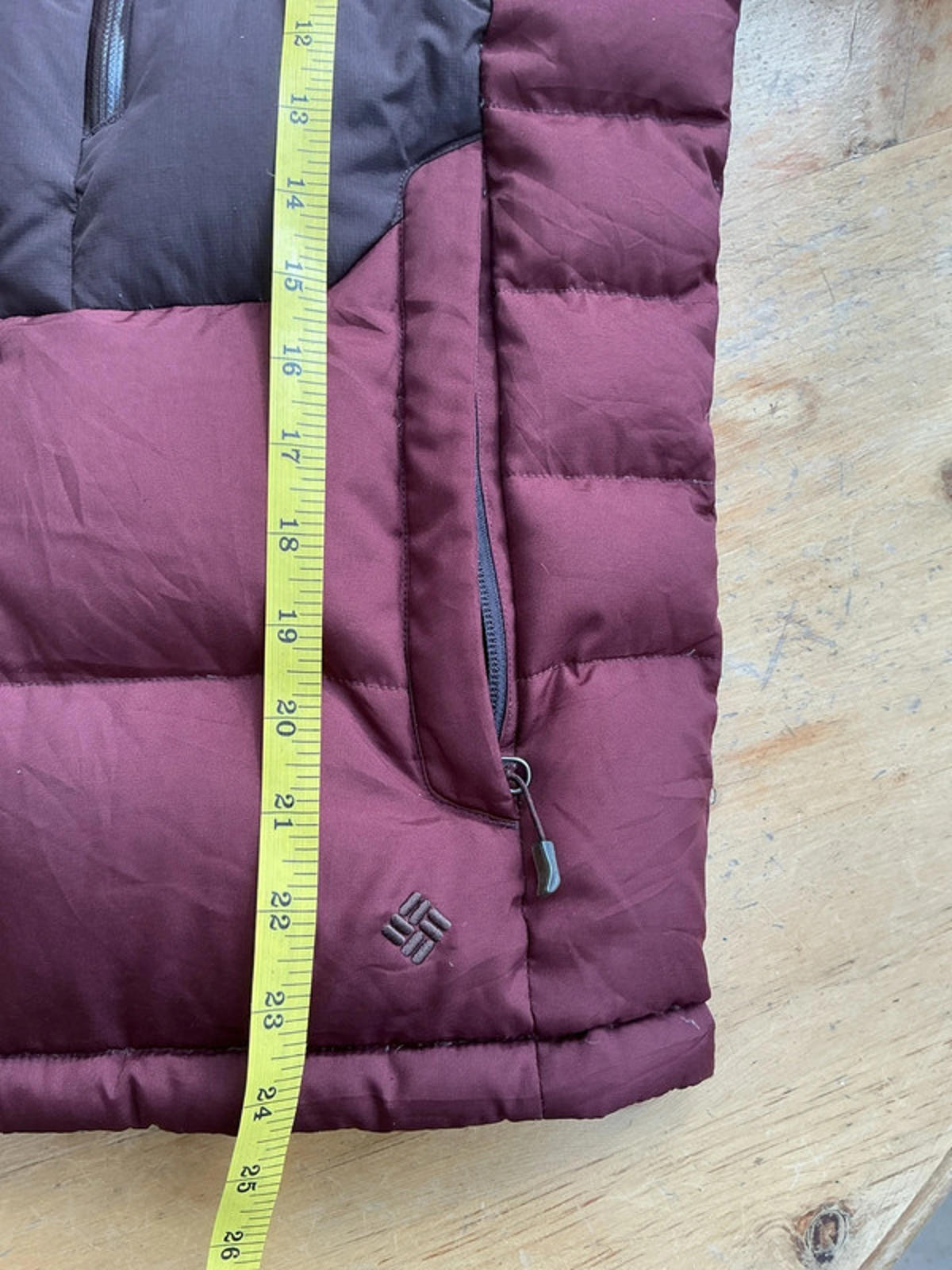 Columbia Women's Down Puffer Jacket Small Burgundy Brown Very Good