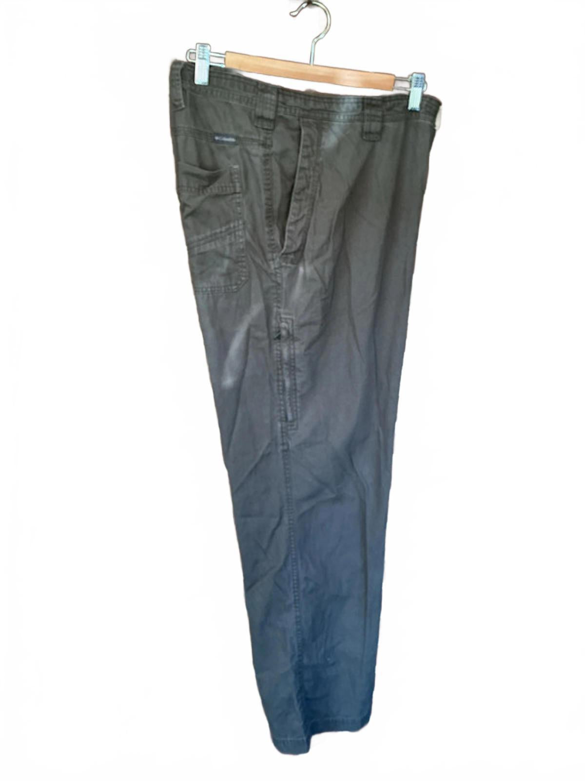 Columbia Men's Hiking Trousers Lightweight Cotton 38W 32L Khaki Green VeryGood