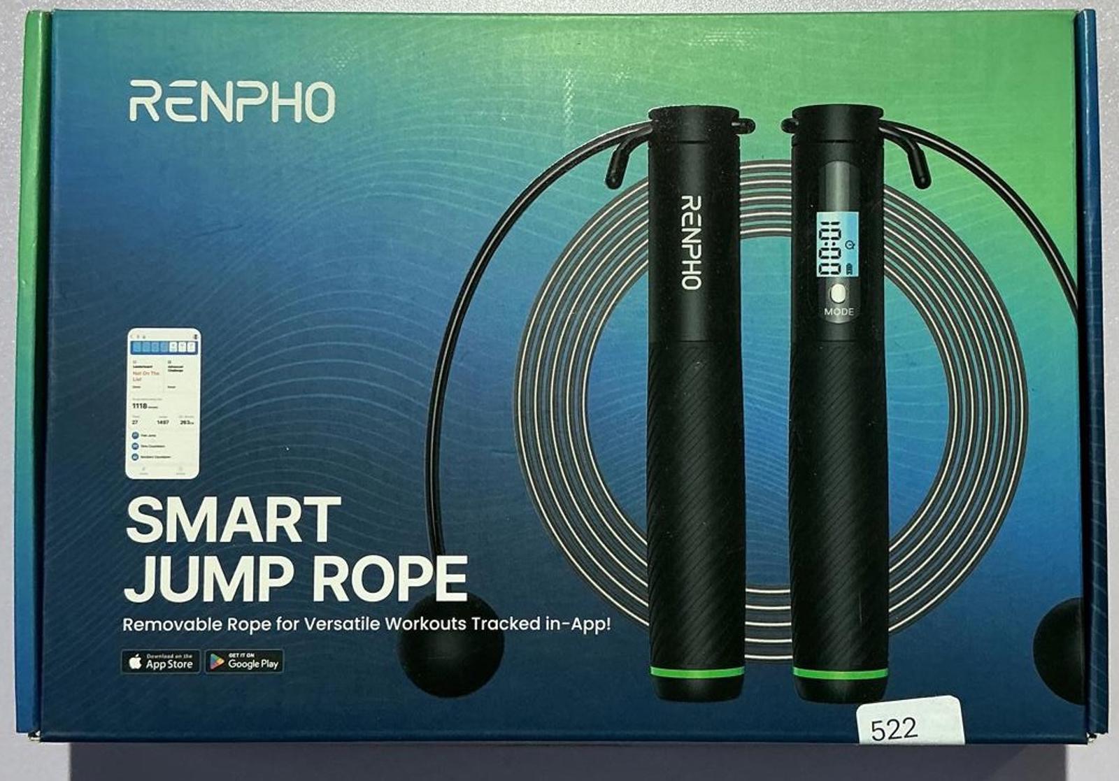 RENPHO Smart Jump Rope with LCD Display - Adjustable Length Bluetooth
