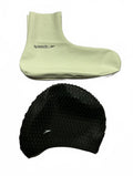 Speedo Swim Shoe Covers Size Approx 26cm and Speedo Bubble swim cap