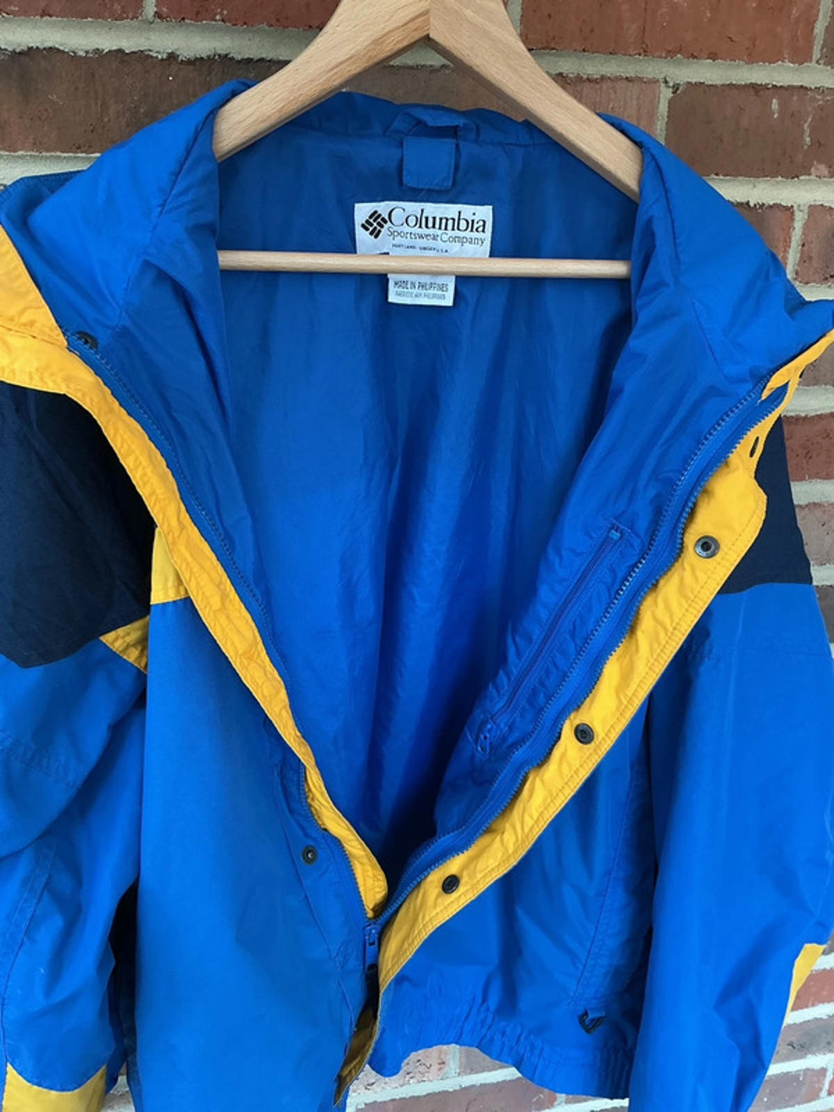 Columbia Bugaboo Men's XL Waterproof Windbreaker Jacket Blue Yellow