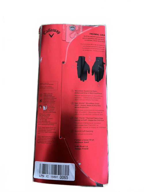 Callaway XL Men's Thermal Grip Gloves - Black