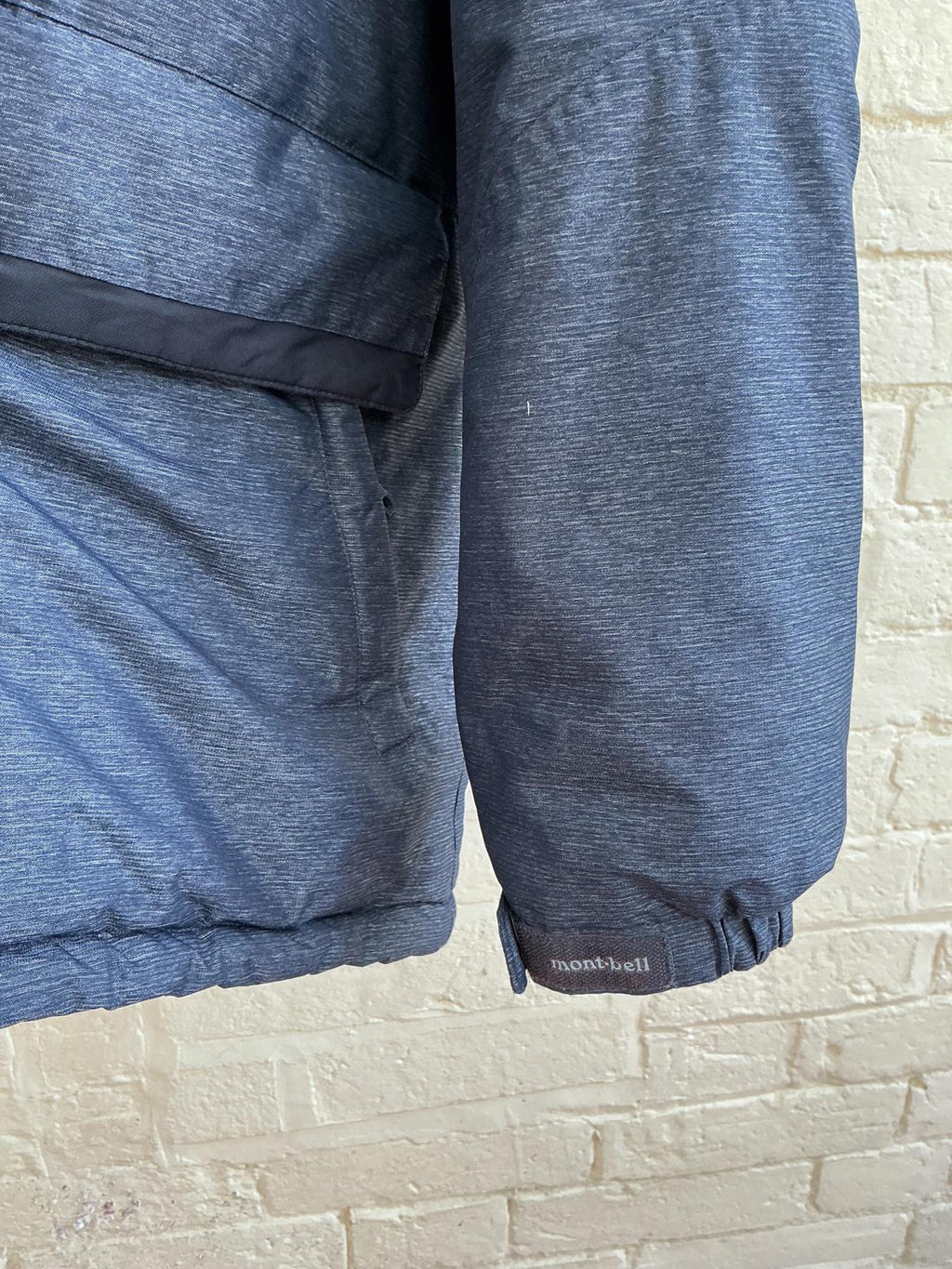 Men's Montbell Down Insulated Gray Hooded Puffer Jacket