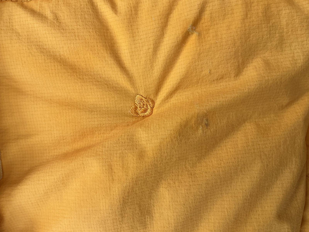 The North Face Women's Puffer Jacket Insulated Hood Yellow Brown Very Good