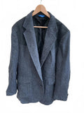 Men's Wool Blend Blazer with Leather Accents