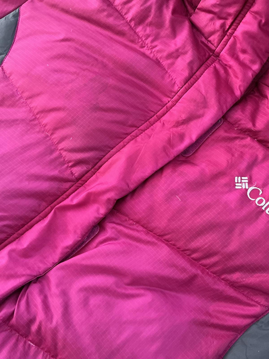 Columbia Women's Insulated Puffer Jacket Omni-Heat Large Pink Gray Very Good