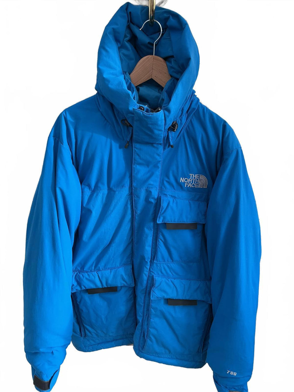 The North Face Blue 700 Fill Down Insulated Hooded Jacket