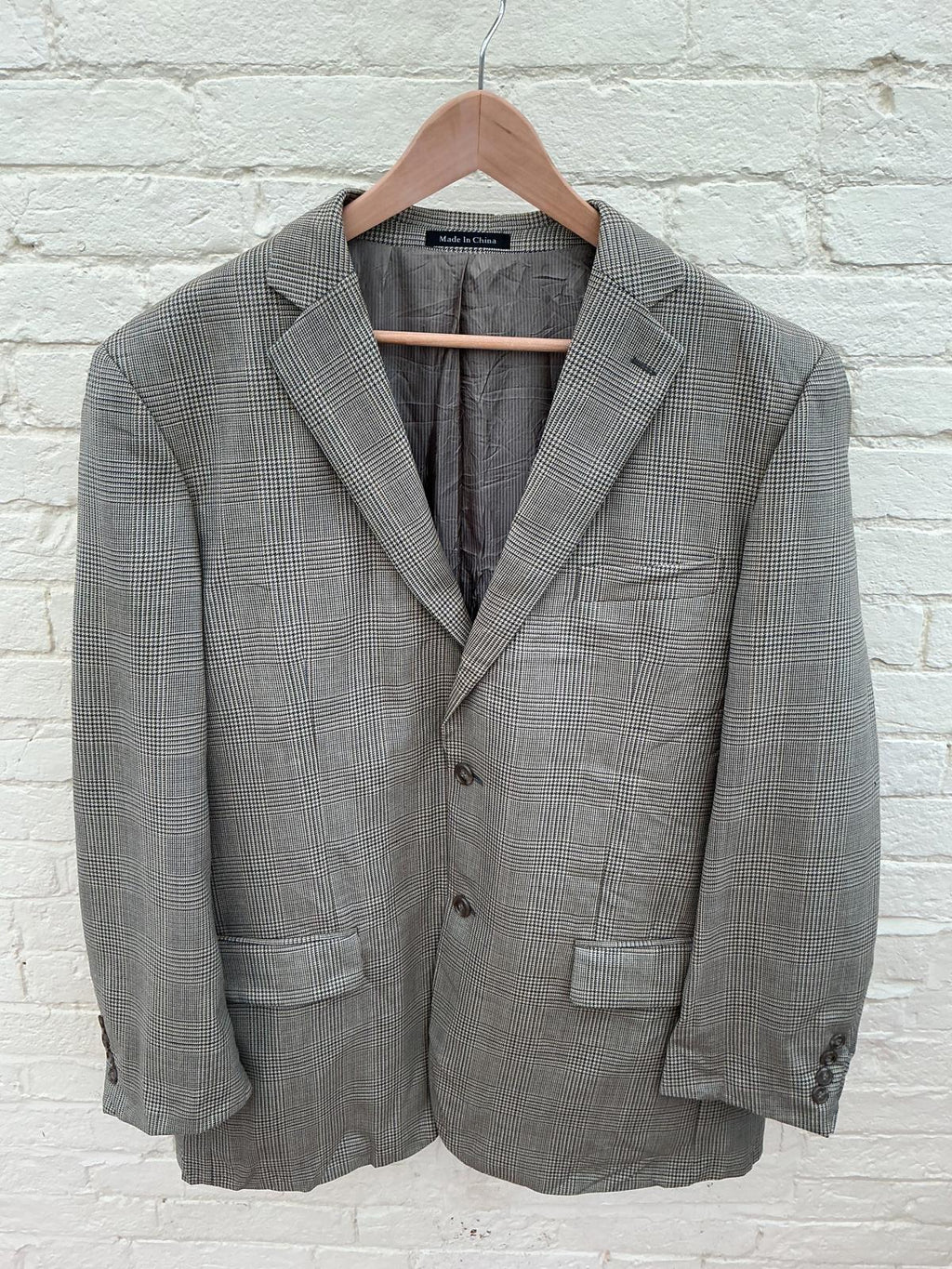 Men's Grey Checked Blazer