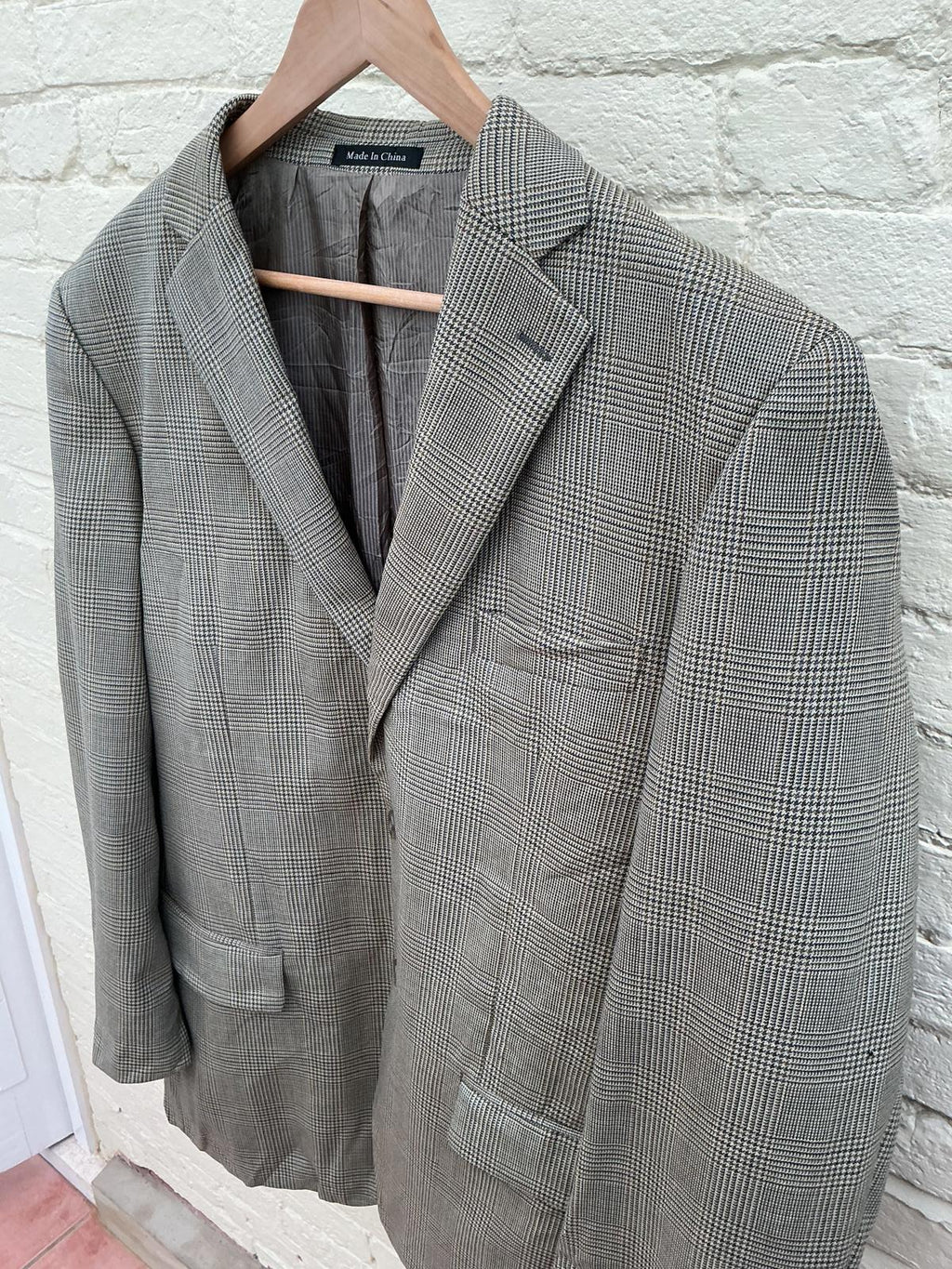 Men's Grey Checked Blazer