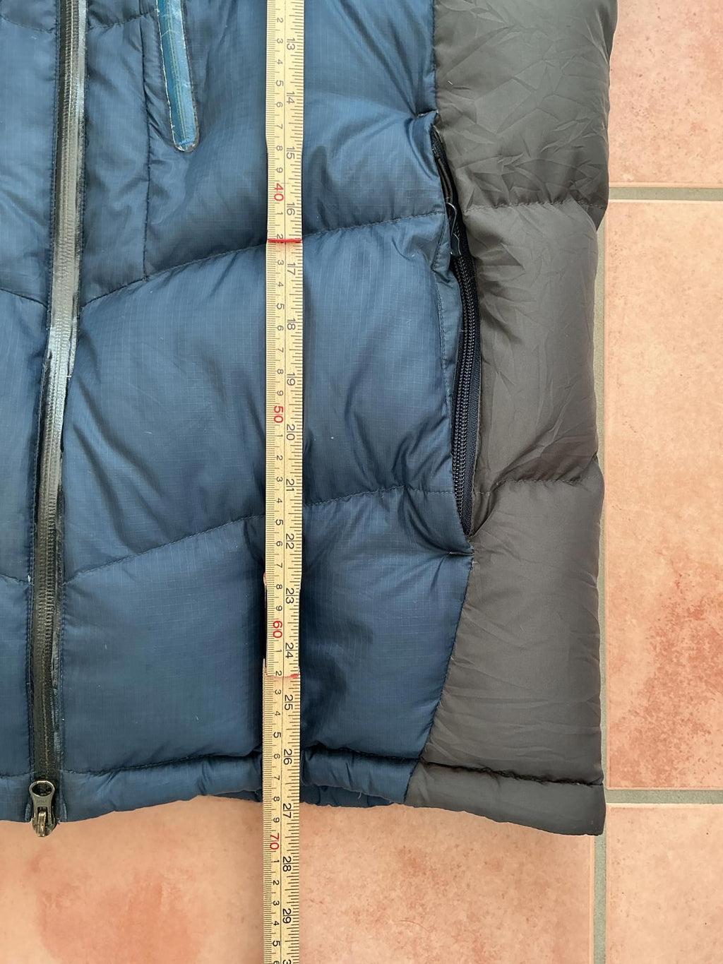 Columbia Men's Puffer Jacket High Collar Zip Pockets Medium Blue Grey Good