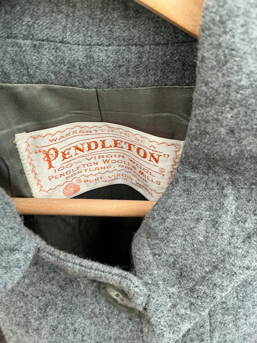 Pendleton Grey Wool Long Coat Women's Outerwear