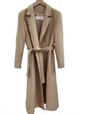 Pendleton Beige Women's Long Wool Trench Coat with Belt