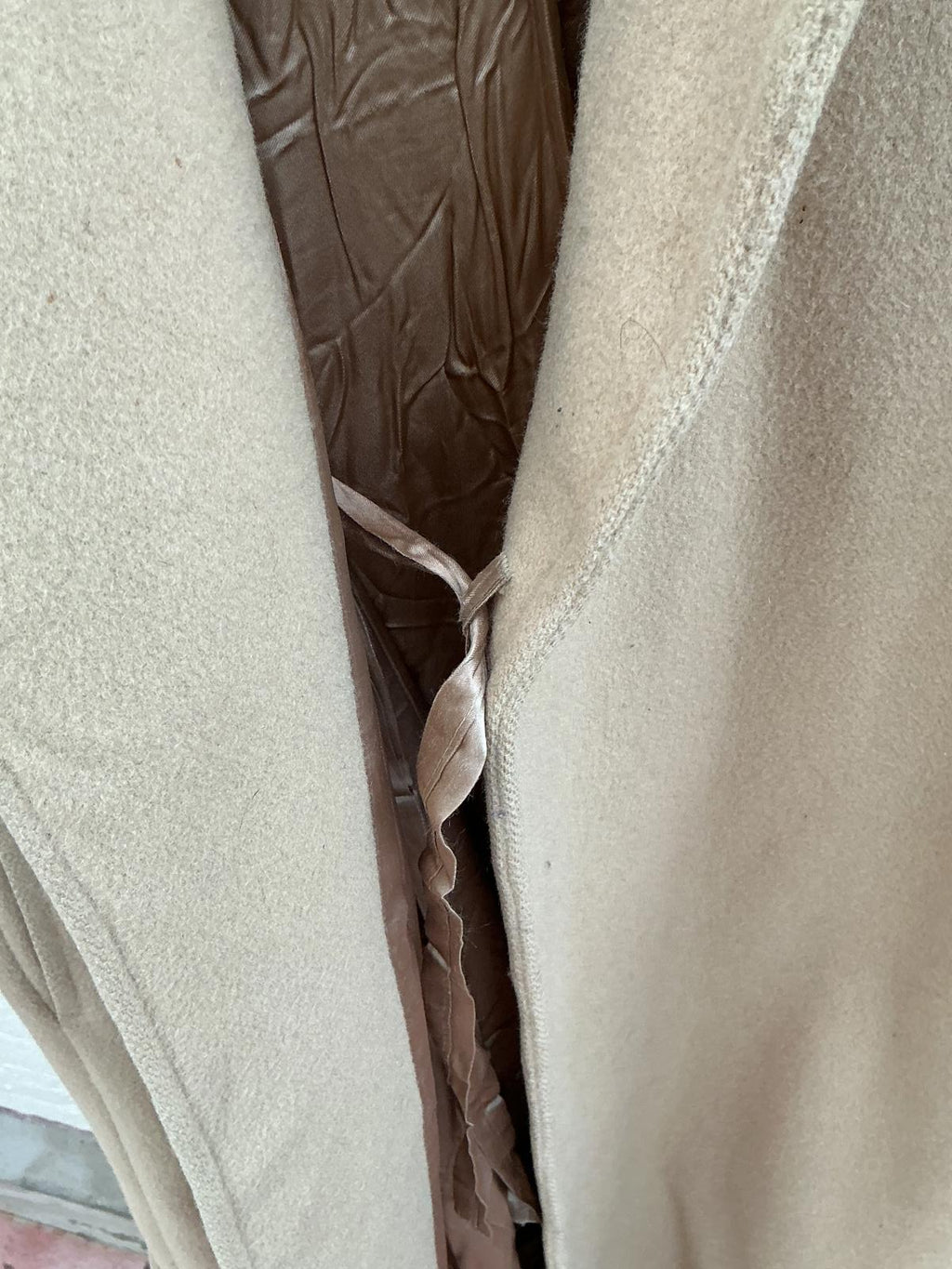 Pendleton Beige Women's Long Wool Trench Coat with Belt