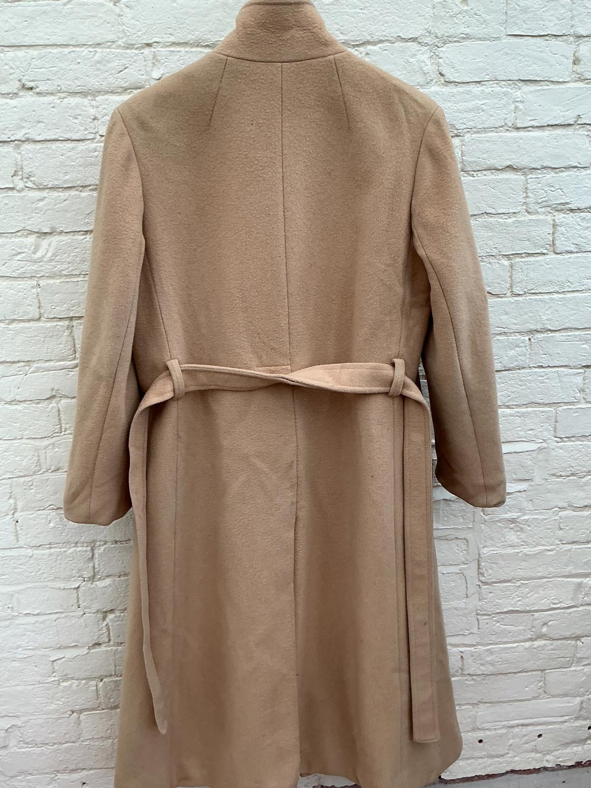 Pendleton Beige Women's Long Wool Trench Coat with Belt