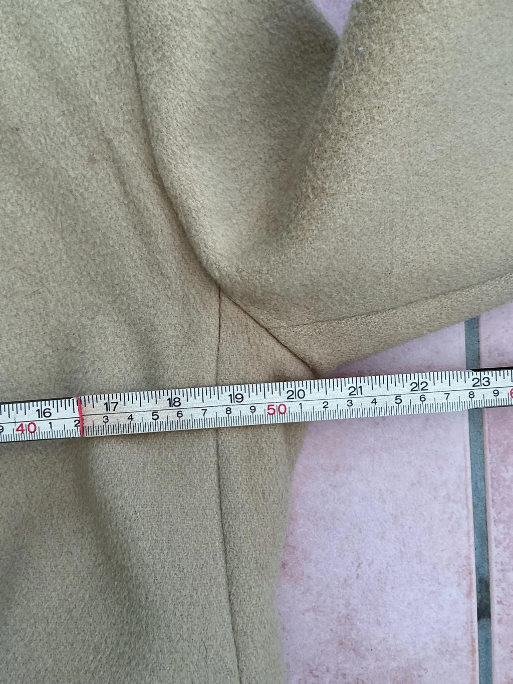 Pendleton Beige Women's Long Wool Trench Coat with Belt