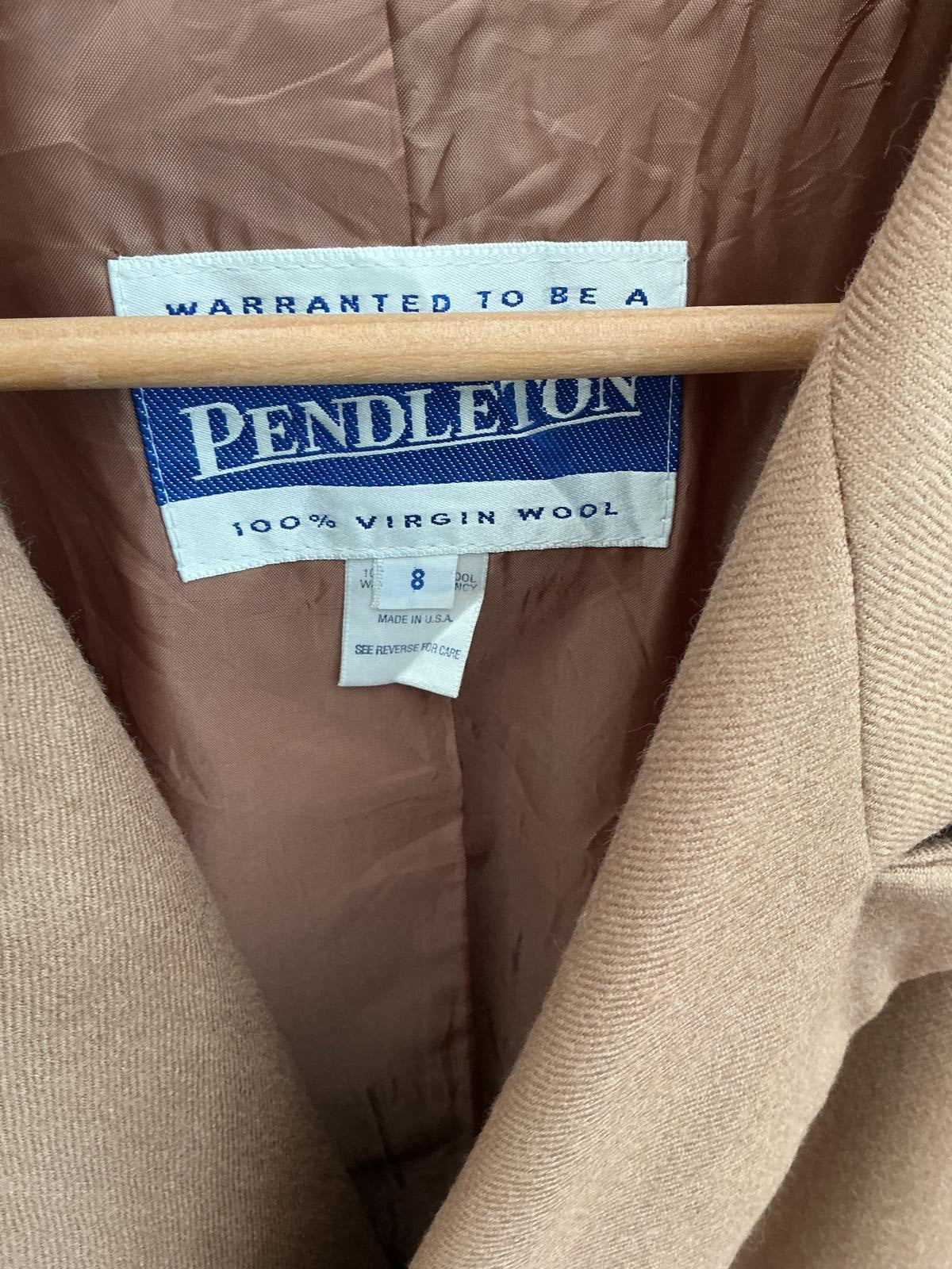 Vintage Pendleton Women's Virgin Wool Double-Breasted Coat Size 8