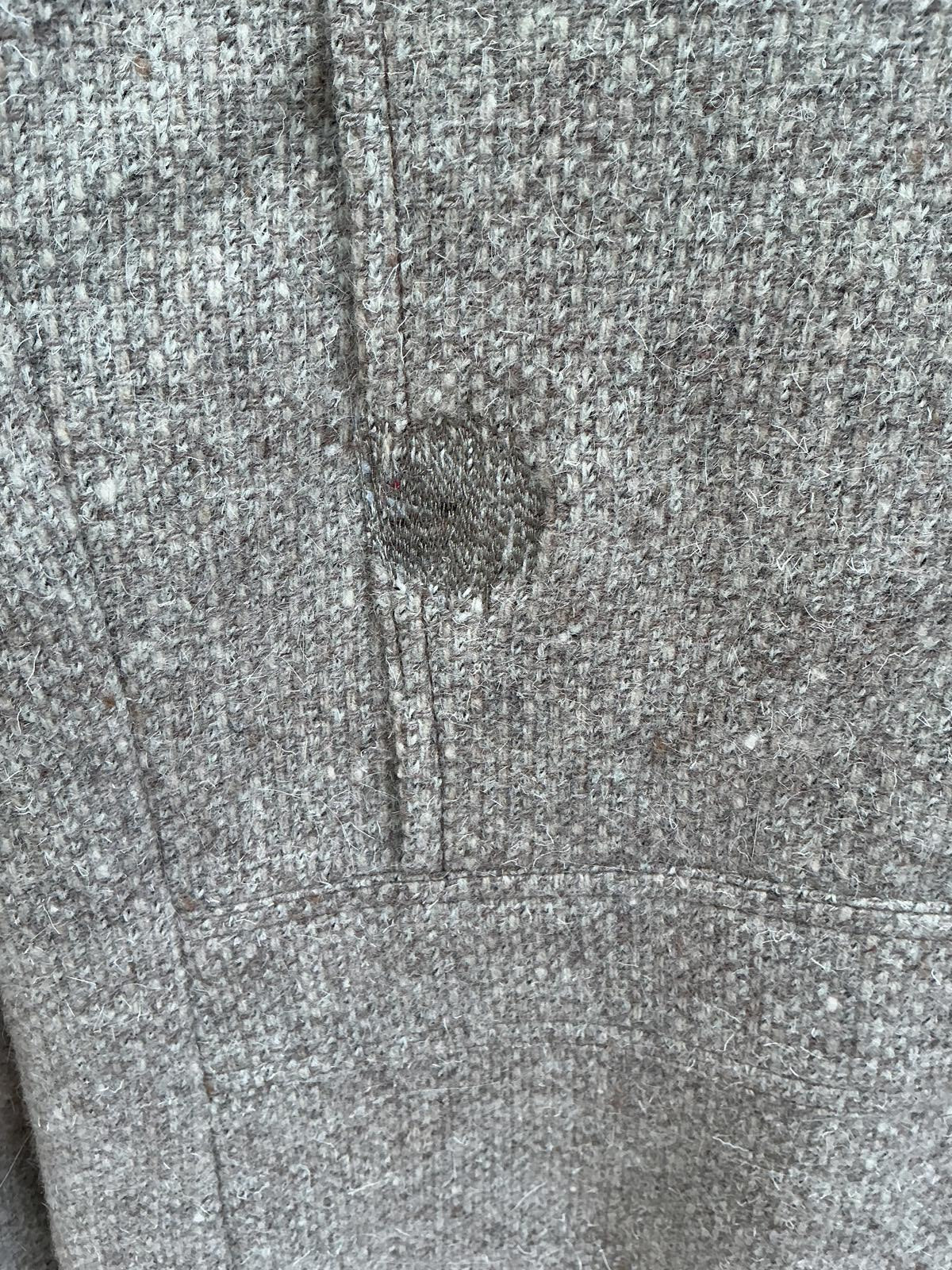 Men's Grey Wool Blend Blazer with Elbow Patches