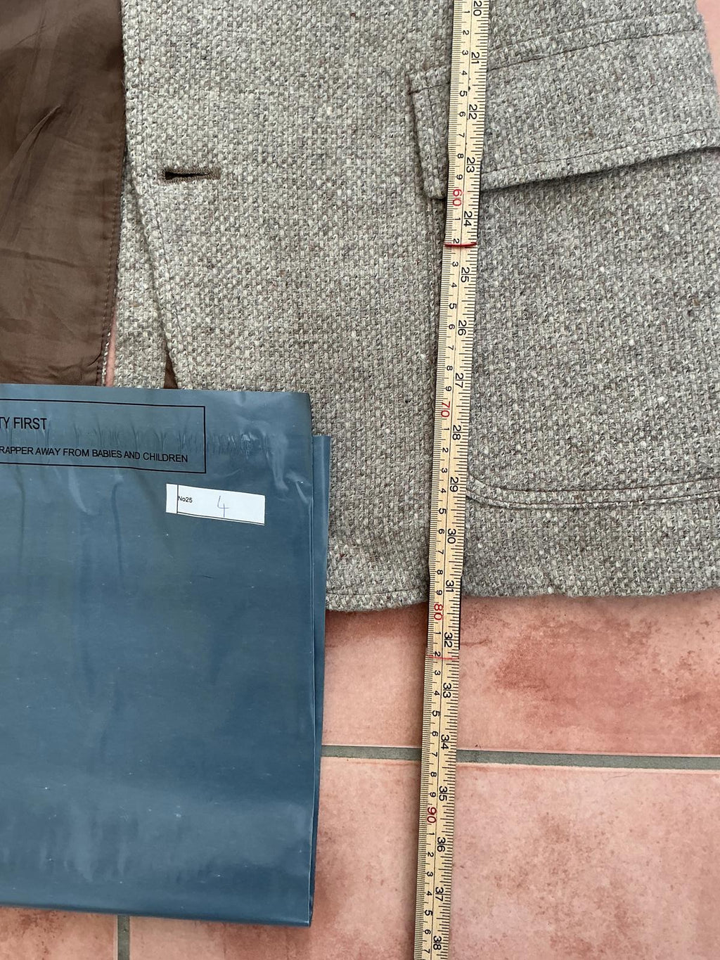 Men's Grey Wool Blend Blazer with Elbow Patches