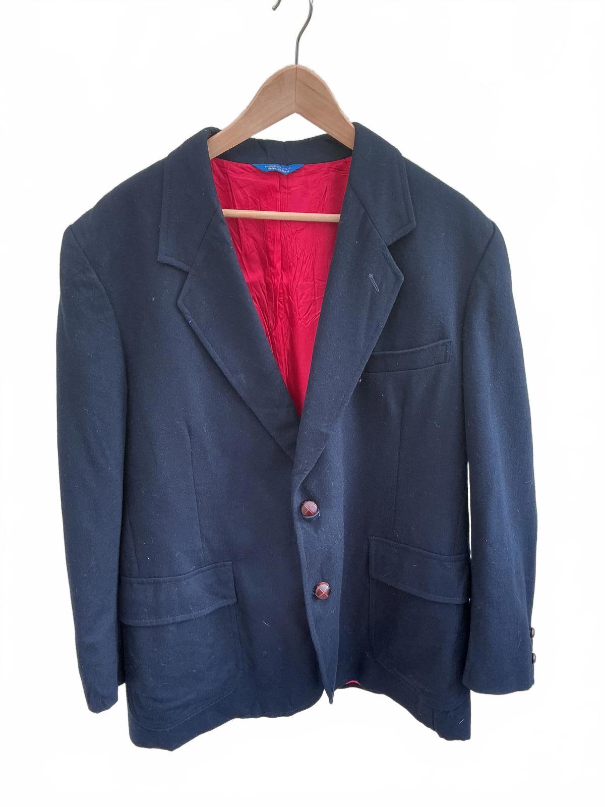 Men's Black Blazer with Red Lining