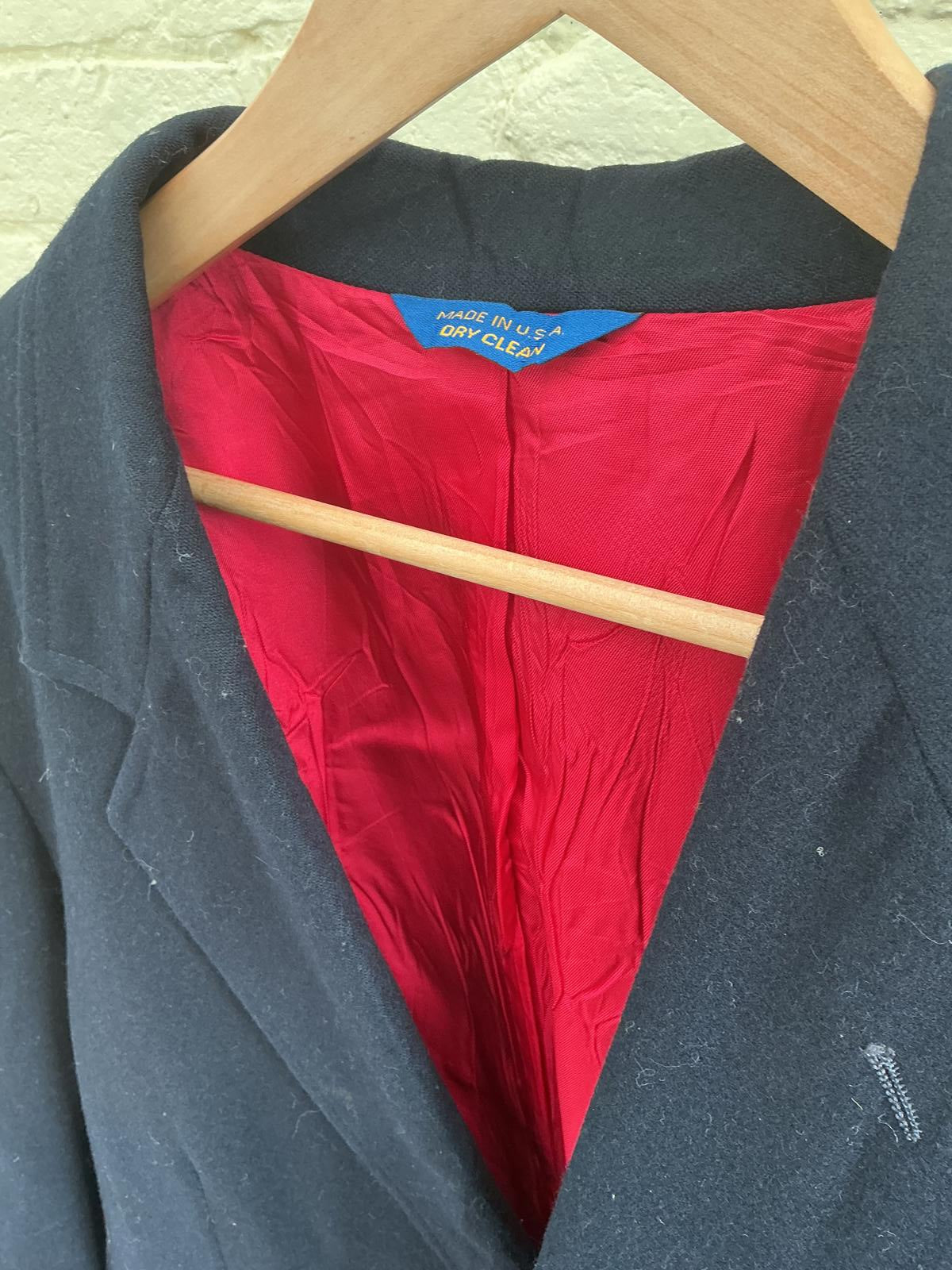 Men's Black Blazer with Red Lining