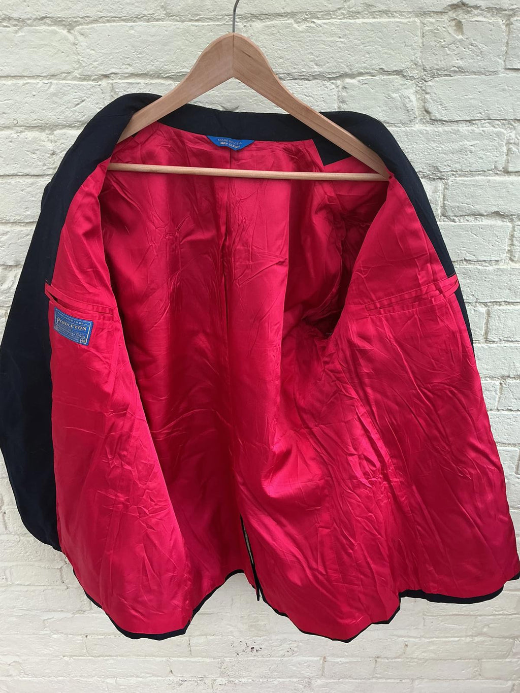Men's Black Blazer with Red Lining