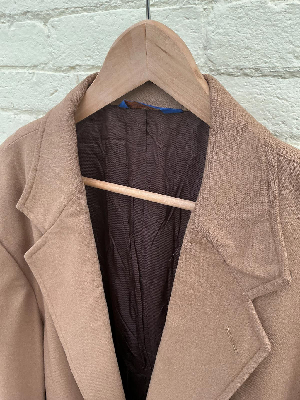 Men's Camel Brown Blazer with Button Closure