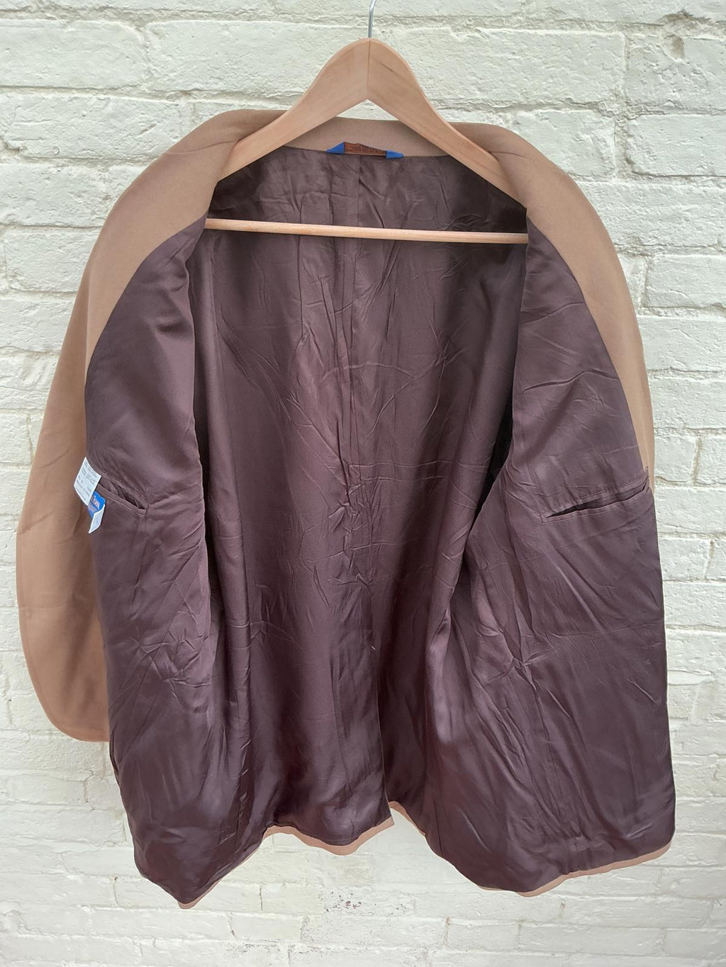 Men's Camel Brown Blazer with Button Closure