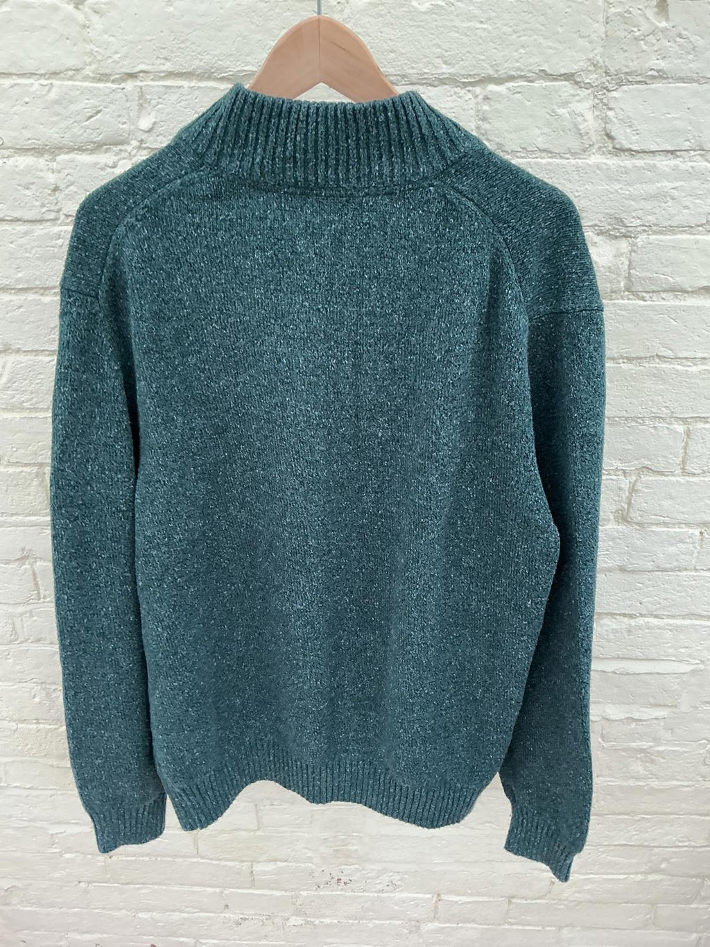 Izod Men's Green Knit Sweater with Button Collar
