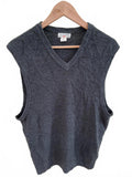 Dockers Men's V-Neck Sleeveless Sweater Vest Charcoal Grey XL/XXL