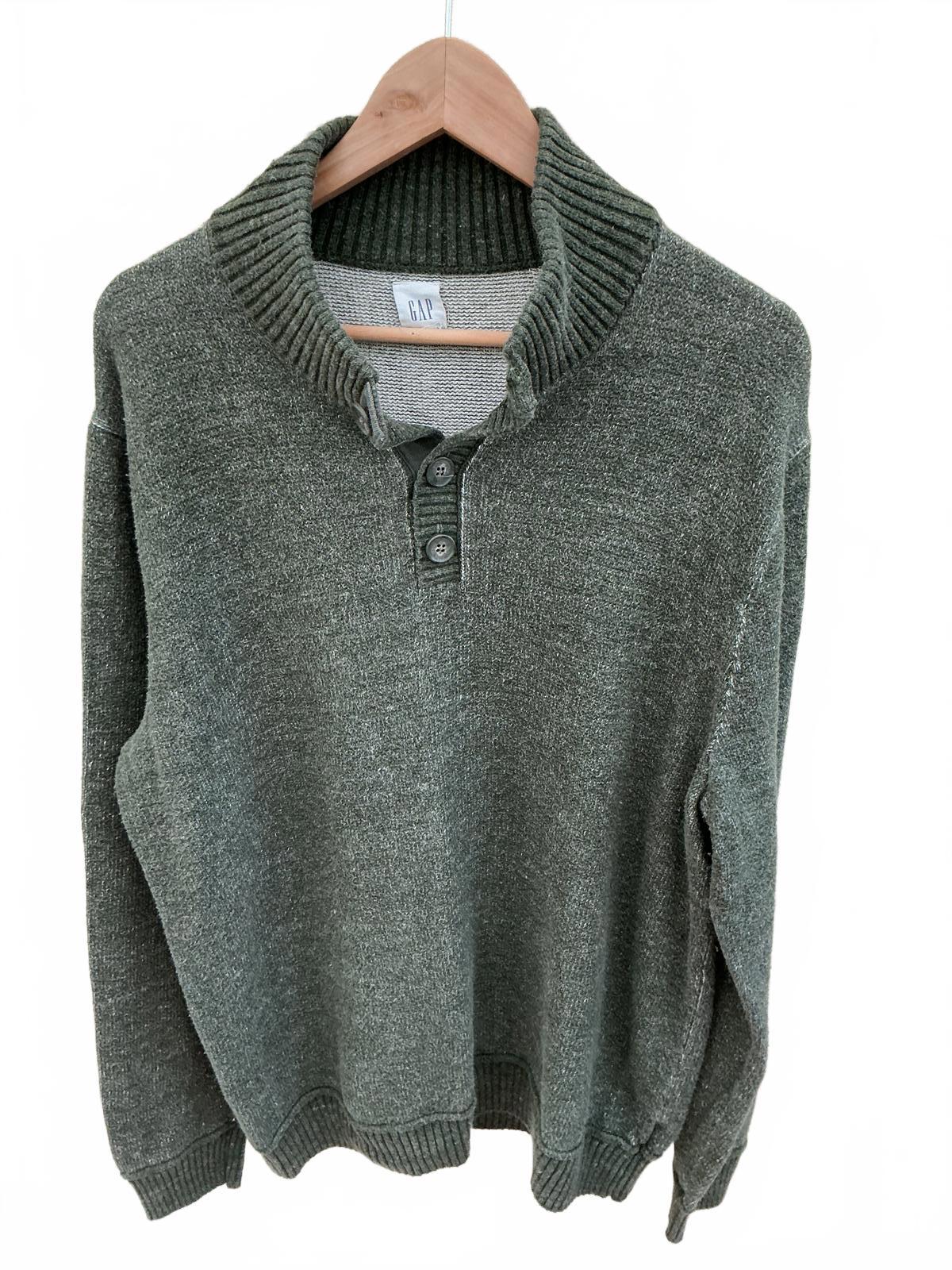 GAP Men's Green Shawl Collar Henley Sweater