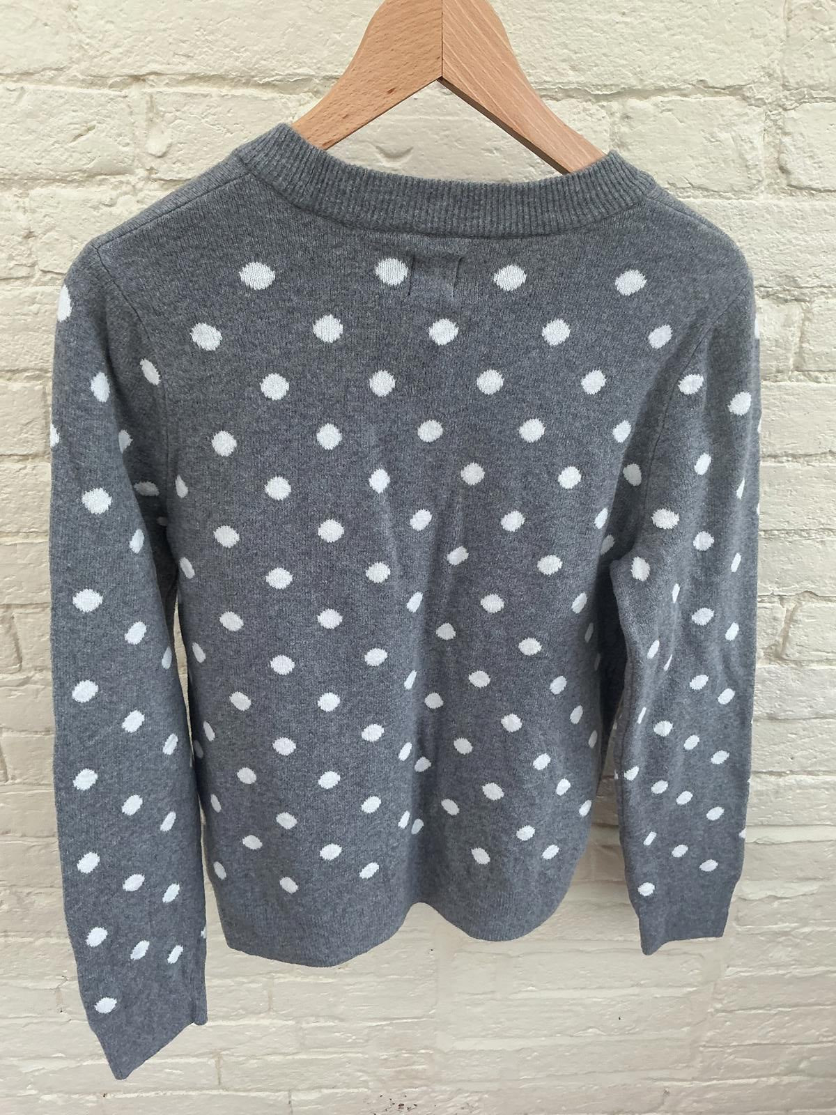 GAP Grey and White Polka Dot Women's Sweater Medium