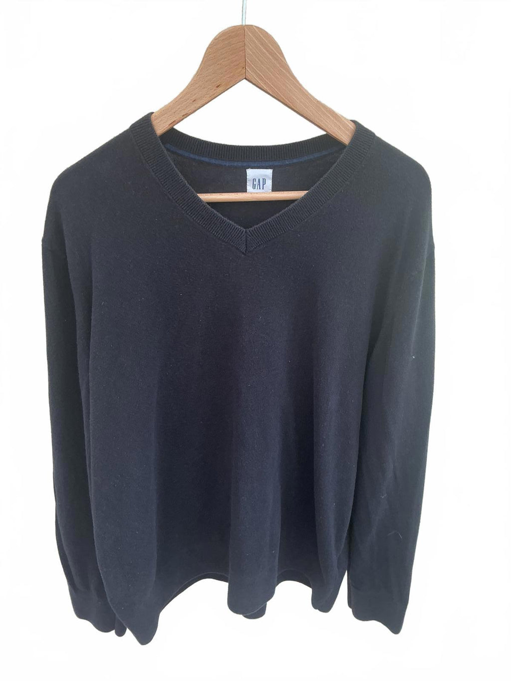 GAP Men's Black V-Neck Sweater XL