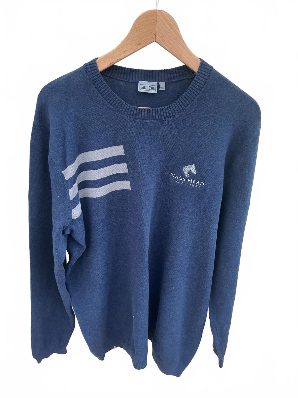 Adidas Mens Navy Blue Crew Neck Sweater Size Large